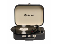 Denver Gira-discos 33 1/3 /45/78rpm Vintage 2x10W Preto Denver Gira-discos 33 1/3 /45/78rpm Vintage 2x10W Preto